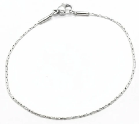 Pulsera de acero quirurgico eslabon cola de raton labrada 19mm